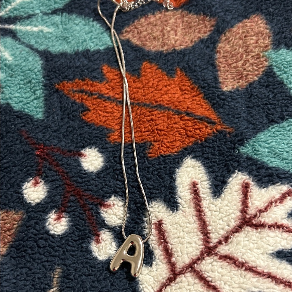 Silver Initial 'A' Pendant Necklace